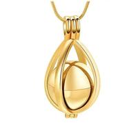 ZEZILE Bijoux de crémation, collier d’urne en forme de goutte de larme pour cendres avec médaillon commémoratif en forme de boule creuse, bijoux souvenirs pour humains