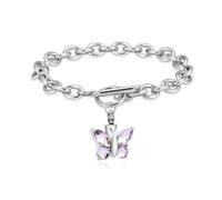ZEZILE Bijoux de crémation Cristal Papillon Urne Bracelet pour cendres Souvenir en acier inoxydable Mémorial Cendres humaines Bijoux pour femmes hommes
