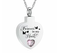 ZEZILE Bijoux de crémation, cœur papillon, urne, collier pour cendres pour femmes, pendentif commémoratif pour hommes, bijoux souvenirs pour toujours dans mon cœur