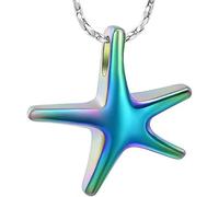 ZEZILE Bijoux de crémation d’étoile de mer pour les cendres Memorial souvenir pour les femmes/hommes Memorial souvenir urne pendentifs