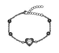 ZEZILE Bijoux de crémation de cœur, bracelet d’urne à empreintes de pattes pour cendres, bracelet commémoratif ajustable en acier inoxydable pour hommes, femmes