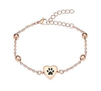 ZEZILE Bijoux de crémation de cœur, bracelet d’urne à empreintes de pattes pour cendres, bracelet commémoratif ajustable en acier inoxydable pour hommes, femmes