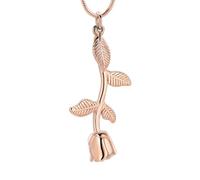 ZEZILE Bijoux de crémation de fleur de rose Bijoux de crémation en forme de rose Colliers d’urne pour cendres
