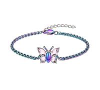 ZEZILE Bijoux de crémation papillon urne Bracelet pour cendres Bracelet en acier inoxydable pour femmes hommes cristal souvenir Memorial bijoux