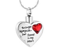 ZEZILE Bijoux de crémation Plus à mes côtés mais pour toujours dans mon coeur Cristal Forme de coeur Pendentif Urne Collier Souvenir