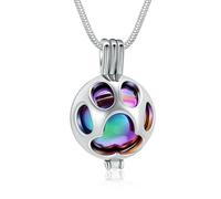 ZEZILE Bijoux de crémation pour animaux de compagnie patte d’animal de compagnie Urne Collier médaillon pour cendres Holder avec pot souvenir urne bijoux