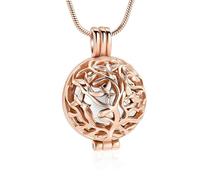 ZEZILE Bijoux de crémation pour cendres arbre de vie urne collier avec boule creuse cendres souvenir bijoux commémoratifs