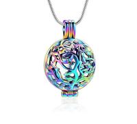 ZEZILE Bijoux de crémation pour cendres arbre de vie urne collier avec boule creuse cendres souvenir bijoux commémoratifs