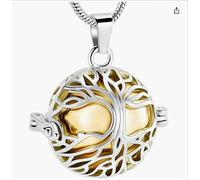 ZEZILE Bijoux de crémation pour cendres arbre de vie urne collier avec boule creuse cendres souvenir bijoux commémoratifs