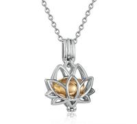 ZEZILE Bijoux de crémation pour cendres - collier pendentif en fleurs de lotus, avec urne souvenir, bijoux commémoratifs en cendres