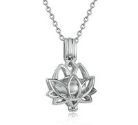 ZEZILE Bijoux de crémation pour cendres - collier pendentif en fleurs de lotus, avec urne souvenir, bijoux commémoratifs en cendres