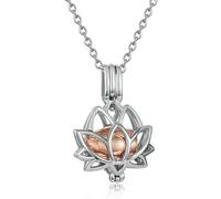 ZEZILE Bijoux de crémation pour cendres - collier pendentif en fleurs de lotus, avec urne souvenir, bijoux commémoratifs en cendres