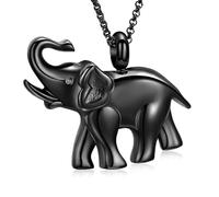 ZEZILE Bijoux de crémation pour cendres éléphant forme urne collier en acier inoxydable souvenir cendres commémorative collier pendentif pour femmes hommes