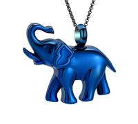 ZEZILE Bijoux de crémation pour cendres éléphant forme urne collier en acier inoxydable souvenir cendres commémorative collier pendentif pour femmes hommes