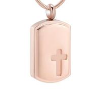 ZEZILE Bijoux de crémation pour les cendres Urne carrée Collier pour les cendres en acier inoxydable Cendres Croix souvenir Bijoux commémoratifs pour les femmes hommes