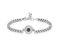 ZEZILE Bijoux de crémation tournesol urne Bracelet pour frêne en acier inoxydable crémation réglable souvenir pendentif bracelet médaillon pour les femmes