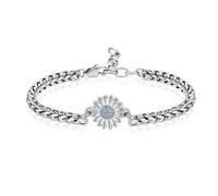ZEZILE Bijoux de crémation tournesol urne Bracelet pour frêne en acier inoxydable crémation réglable souvenir pendentif bracelet médaillon pour les femmes