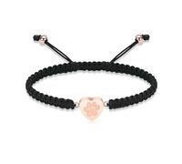 ZEZILE Bracelet d’urne de coeur pour cendres patte impression crémation bijoux réglable tressé corde souvenir mémorial animal de compagnie cendres bracelet pour les femmes