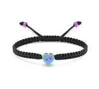ZEZILE Bracelet d’urne de coeur pour cendres patte impression crémation bijoux souvenir, mémorial réglable pour animaux de compagnie humain cendres bracelet pour femmes hommes