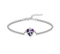 ZEZILE Bracelet d’urne en forme de coeur pour cendres Bijoux de crémation en cristal Souvenir réglable en acier inoxydable Memorial Ashes Bracelet pour hommes femmes