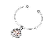 ZEZILE Bracelet de crémation, Bracelet d’urne en fleur de lotus, bijou commémoratif creux en souvenir de Crémation, bracelet de crémation en acier inoxydable pour femmes