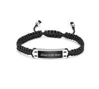 ZEZILE Bracelet de crémation Bracelet urne en acier inoxydable pour cendres Corde tressée réglable Mémorial souvenir pour bijoux pour hommes femmes