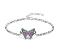 ZEZILE Bracelet urne pour cendres, bracelet de crémation papillon, bijou commémoratif en acier inoxydable ajustable, cendres commémoratives pour femmes hommes