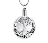 ZEZILE cercle crémation bijoux arbre de vie urne collier pour cendres en acier inoxydable mémorial cendres humaines pendentif souvenir pour femmes hommes
