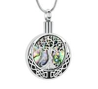 ZEZILE cercle crémation bijoux arbre de vie urne collier pour cendres en acier inoxydable mémorial cendres humaines pendentif souvenir pour femmes hommes