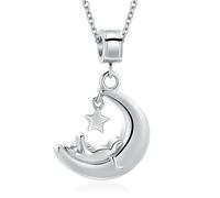 ZEZILE Chat crémation bijoux lune étoile urne collier pour cendres en acier inoxydable cendres pendentif pour animal de compagnie humain souvenir mémorial pour bijoux
