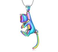 ZEZILE Chat crémation bijoux urne cendres collier pour femmes hommes souvenir souvenir bijoux d’un être cher