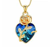 ZEZILE Coeur crémation bijoux Roseflower urne collier pour cendres cristal cendres pendentif pour femmes hommes souvenir mémorial pour bijoux