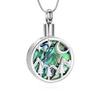 ZEZILE Collier d’urne aux étoiles de lune pour cendres, bijoux de crémation, pendentif en cendres en acier inoxydable, bijoux commémoratifs pour femmes hommes
