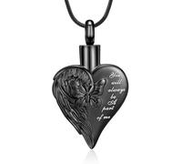 ZEZILE Collier d’urne coeur pour cendres papillon crémation bijoux pour femmes hommes en acier inoxydable souvenir mémorial cendres humaines pendentif