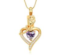 ZEZILE Collier d’urne coeur pour cendres Rose crémation bijoux en acier inoxydable pendentif en cendre cristal souvenir bijoux commémoratifs pour les femmes hommes