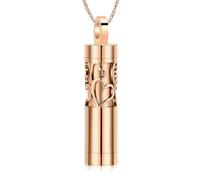 ZEZILE Collier d’urne cylindre de coeur pour les cendres Bijoux de crémation pour les cendres pour les femmes hommes avec urne cylindre souvenir