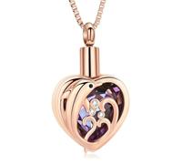 ZEZILE Collier d’urne dauphin pour cendres coeur cristal crémation bijoux en acier inoxydable cendres pendentif pour les femmes mémorial souvenir bijoux