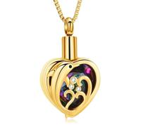 ZEZILE Collier d’urne dauphin pour cendres coeur cristal crémation bijoux en acier inoxydable cendres pendentif pour les femmes mémorial souvenir bijoux