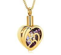 ZEZILE Collier d’urne dauphin pour cendres coeur cristal crémation bijoux en acier inoxydable cendres pendentif pour les femmes mémorial souvenir bijoux