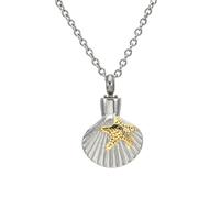 ZEZILE Collier d’urne de crémation étoile de mer étoile de mer en acier inoxydable - pendentif de bijoux commémoratifs pour les cendres humaines, souvenir pour les êtres chers