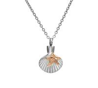 ZEZILE Collier d’urne de crémation étoile de mer étoile de mer en acier inoxydable - pendentif de bijoux commémoratifs pour les cendres humaines, souvenir pour les êtres chers