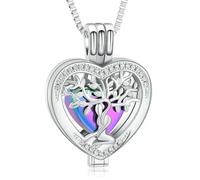 ZEZILE Collier d’urne de crémation pour cendres d’un être cher, pendentif commémoratif en cendres Arbre de Vie, bijoux souvenirs pour femmes hommes