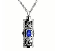 ZEZILE Collier d’urne de crémation pour cendres Pendentif commémoratif en acier inoxydable porte-urne Bijoux commémoratifs