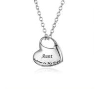 ZEZILE Collier d’urne de crémation pour cendres urne bijoux, pour toujours dans mon coeur sculpté en acier inoxydable souvenir pendentif commémoratif