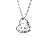 ZEZILE Collier d’urne de crémation pour cendres urne bijoux, pour toujours dans mon coeur sculpté en acier inoxydable souvenir pendentif commémoratif