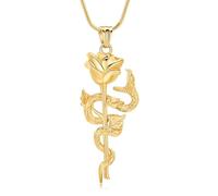 ZEZILE Collier d’urne de fleur de rose pour les cendres en acier inoxydable serpent crémation bijoux souvenir pour les femmes hommes Memorial pendentif cendres porte