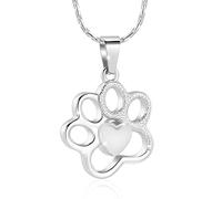 ZEZILE Collier d’urne de patte d’animal de compagnie pour cendres pour chien/chat Crémation bijoux pour cendres porte-souvenirs bijoux commémoratifs