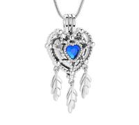 ZEZILE Collier d’urne en cristal coeur pour les cendres Crémation bijoux avec souvenir Pet Memorial pendentif creux