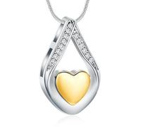 ZEZILE Collier d’urne en forme de larme pour cendres coeur crémation bijoux pour femmes hommes en acier inoxydable Memorial pendentif funéraire souvenir