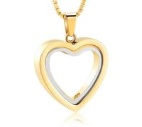 ZEZILE Collier d’urne en verre coeur pour les cendres femmes amour coeur crémation bijoux pour les cendres souvenir Memorial bijoux
